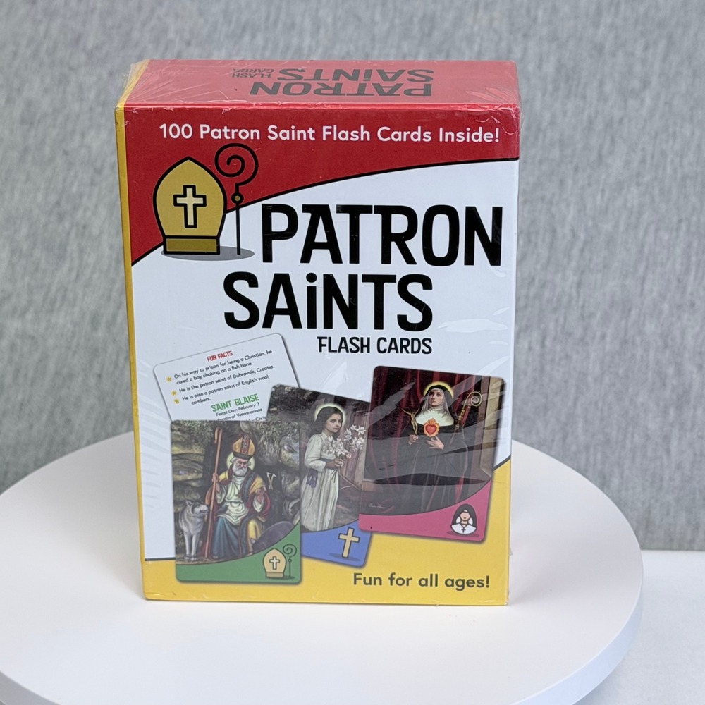 Patron Saint Flash Cards 100 Count Illustrated Catholic Educational Game New